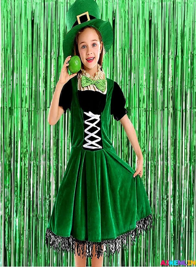 توي إكس إي ستائر TOYXE من رقائق معدنية لامعة لتزيين حفلات التصوير، لون أخضر، عبوة من 6 قطع - Image 3